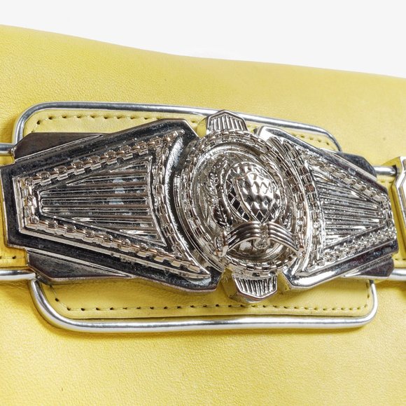 Balmain Paris Yellow Leather Medallion Clutch - Picture 7 of 10